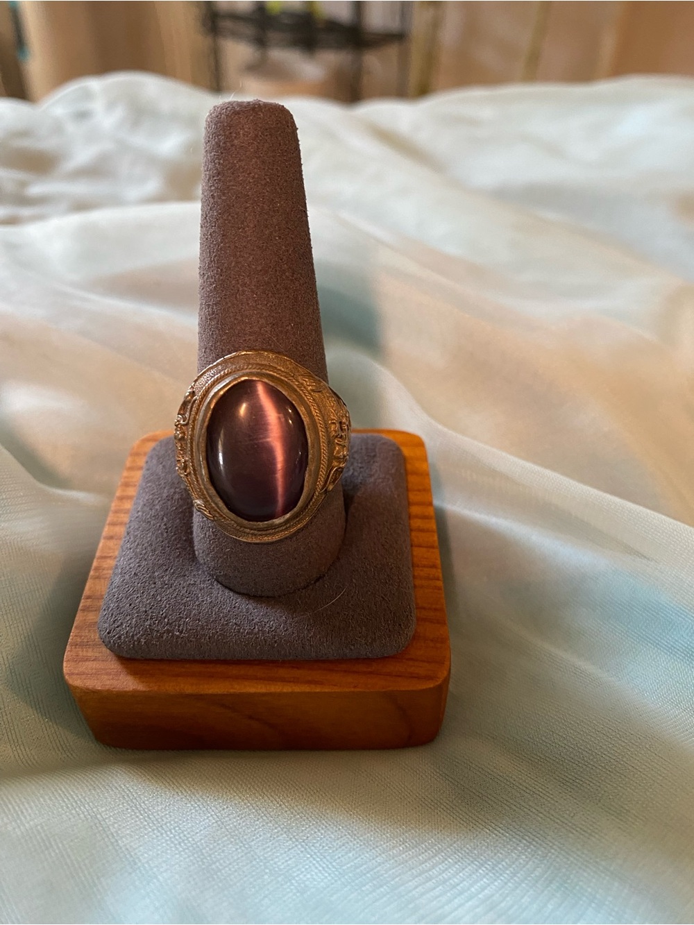 VINTAGE TIGERS EYE GENTELMANS RING - Picture 3 of 14